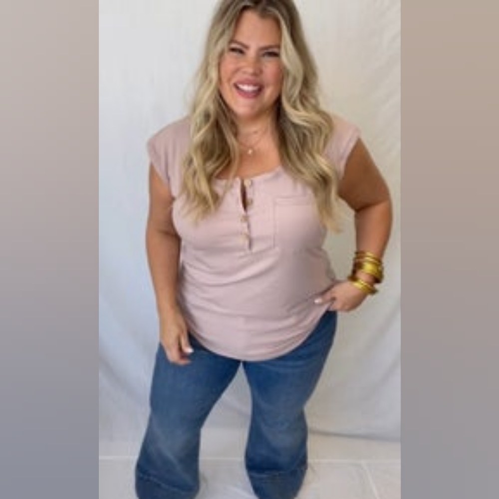 Blakeley henley top in ash mocha